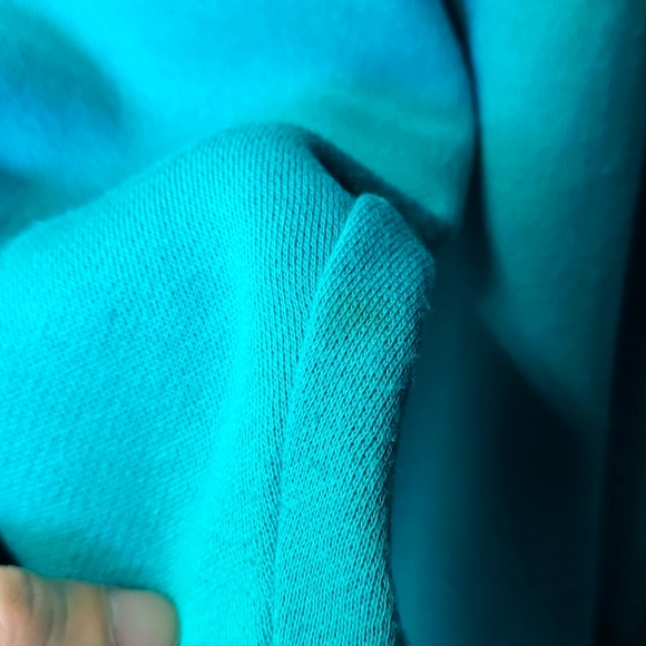 Alice Collins Vintage Teal Cotton Blend Embroidered Hedgehog Scene Sweatshirt - Picture 6 of 9